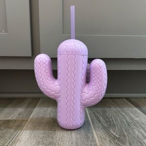lavender cactus "Lookin' Sharp" tumbler with straw